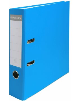 80mm PP folder with two rings, back, A4 extra wide light blue