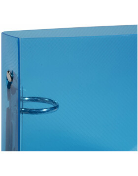 Ring Binder PP 700? with 4 rings 25mm, 40mm back, Crystal Colors for index cards in the format 125x200 Blue