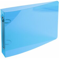 Ringbuch aus PP 700? mit 4 Ringen 25mm, Rücken 40mm, Crystal Colours, für Karteikarten im Format 125x200 Blau