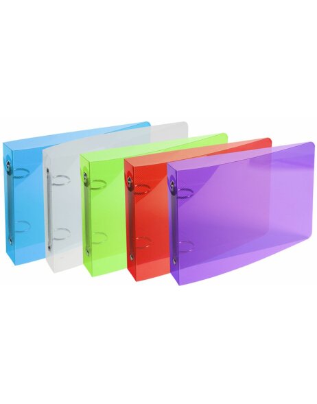 Ring binder made of PP 700&micro;, 2 rings, spine 35mm, 16x24cm for DIN A5 - assorted
