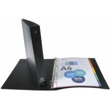 Ring binder PP 700? with 4 rings 30mm, 40mm back, opaque, A4 excess width Black