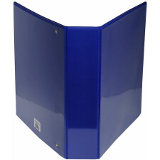 Ring binder of solid PP 2.3mm with 4 rings 60mm in D-form 90mm back 3 outer and inner sleeves 2, Crea Cover, A4 excess width Blue