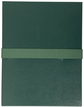 Presentation folder with Balacroneinband, with Velcro band for A4 Dark Green