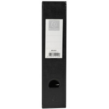 Sztywny PVC 2mm grzbiet 70mm z przyklejonym uchwytem na etykietę i otworem do trzymania Czarny