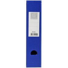 Porte-revues en PVC solide 2mm dos 70mm avec porte-étiquette collé et trou de préhension bleu