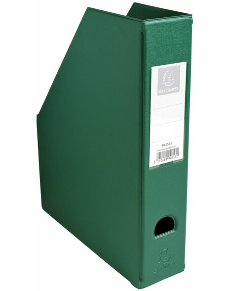 Stehsammler 2mm of resistant PVC back 70mm with glued label holder and handle hole Green