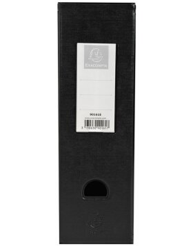 Stehsammler 2mm of resistant PVC back 100mm with glued label holder and grip hole Black