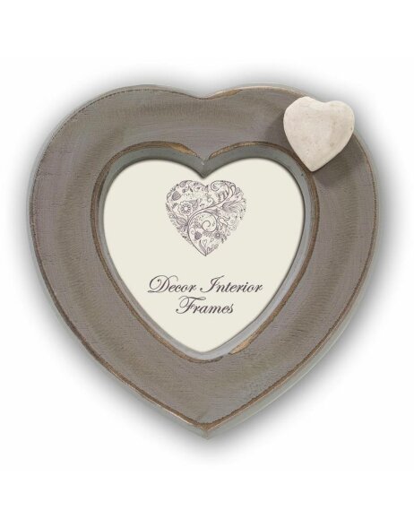 Cornice cuore Cannes grigio 10x10 cm
