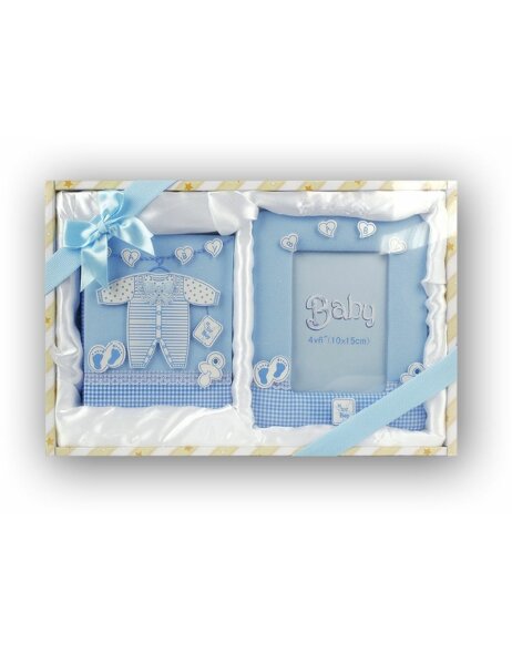 Set cadeau - Album &agrave; pochettes avec cadre bleu
