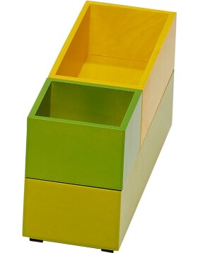 3er Set Aufbewahrungsboxen MONTPELLIER gelb-grün