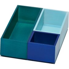 Zestaw 3 pudełek do przechowywania MONTPELLIER odcienie niebieskiego
