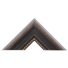Marco de madera casa de campo 10 x 13 cm espejo negro cristal