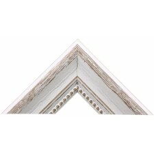 Marco de madera casa de campo 10 x 20 cm blanco espejo cristal