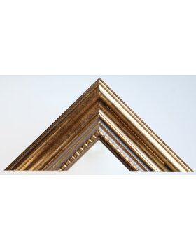 Drewniana rama antyczna 10 x 10 cm złote szkło akrylowe