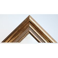Cadre en bois antique 10 x 30 cm or verre antireflet