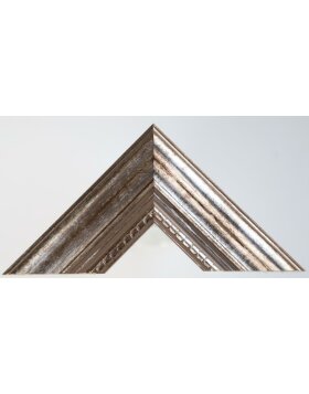 Marco de madera antiguo 20 x 25 cm cristal de museo plateado