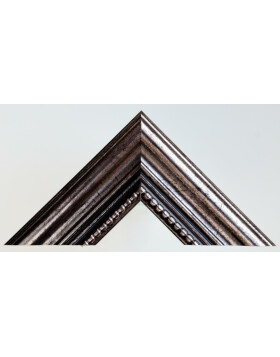 Drewniana rama antyczna 20 x 40 cm metalowe szkło lustrzane