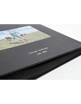 Fotoalbum kolara zwart met uw foto + tekst 30x30 cm 100 zwarte paginas