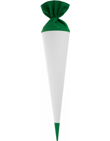 Knutsel schoolkegel groen-wit 70 cm