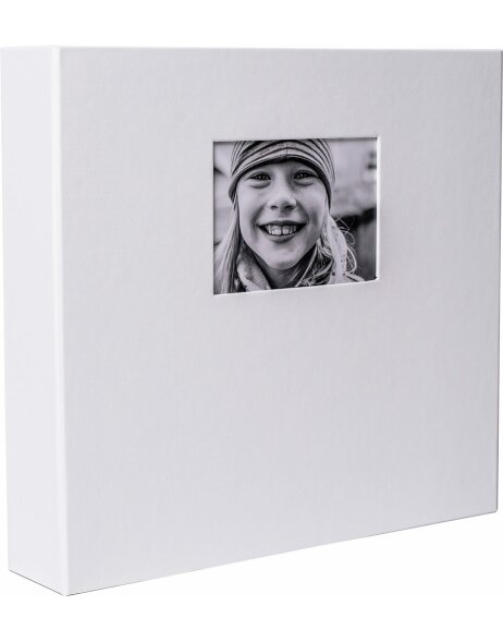 HNFD Maxi-Fotoalbum Lona wei&szlig; 34,5x33 cm 100 schwarze Seiten