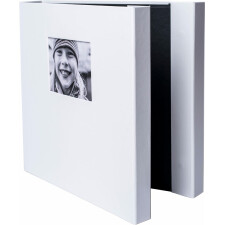 HNFD Maxi-Fotoalbum Lona weiß 34,5x33 cm 100 schwarze Seiten