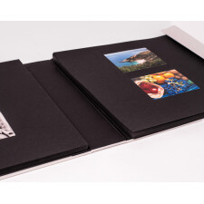 HNFD Maxi-Fotoalbum Lona weiß 34,5x33 cm 100 schwarze Seiten