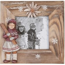 Wooden photo frame Winter 7x7 cm