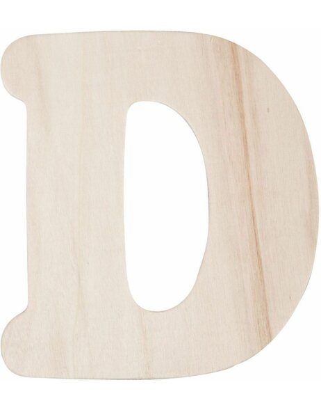 Letra de madera D 11 cm