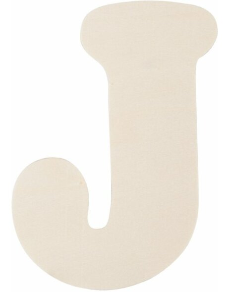letter J 11 cm made of wood