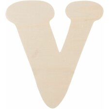 letter V 11 cm made of wood