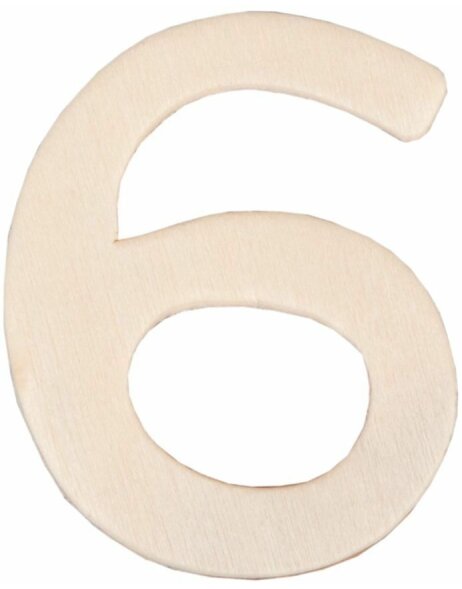 Wood-digit 6 - 4 cm