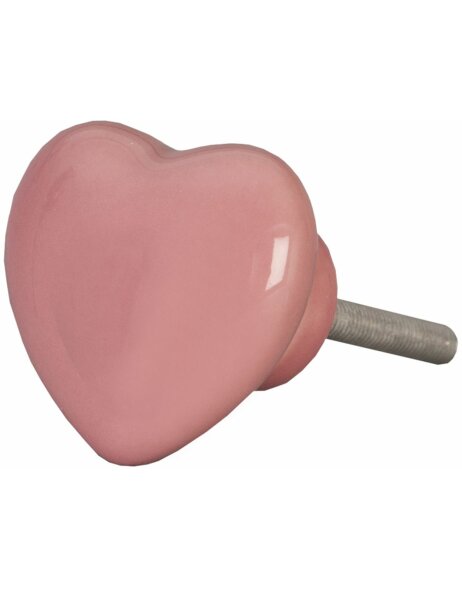 Clayre &amp; Eef 62320 Pomello per porta 4 cm Ceramica rosa a forma di cuore