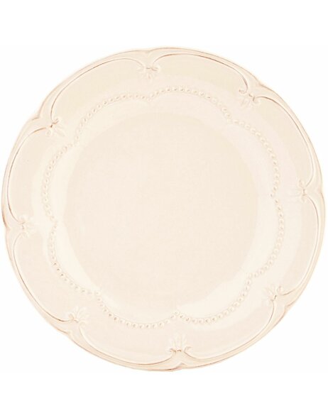 Clayre &amp; Eef 6CE0261 Piatto da tavola per la colazione &Oslash; 21 cm in ceramica beige Rotondo