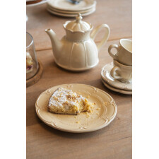 Clayre & Eef 6CE0261 Piatto da tavola per la colazione Ø 21 cm in ceramica beige Rotondo