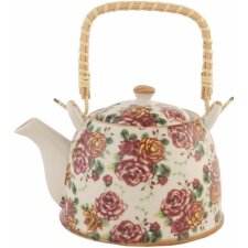 6CETE0024teapot white-red by Clayre Eef