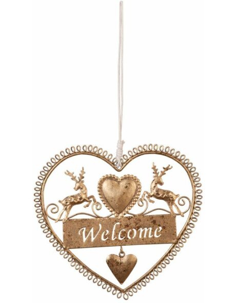 pendant Welcome - gold 14x15 cm