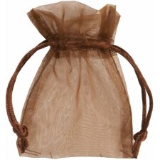 Organza bags 10 Pieces brown 10x7 cm