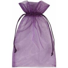Organza bag 10 pieces 24x15 cm dark purple