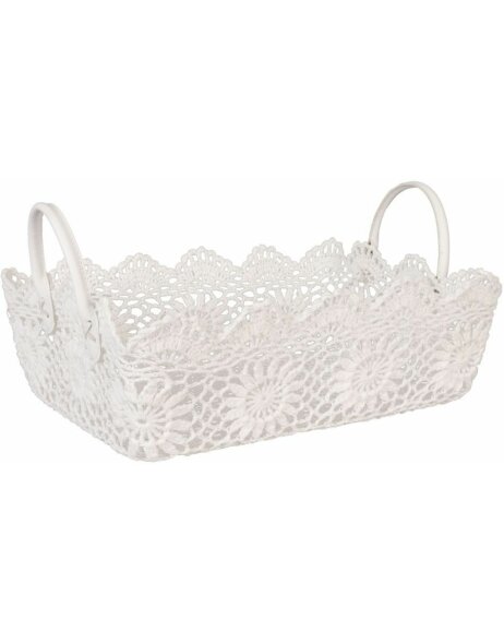Plastic basket white 46x35x15 cm