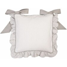 Chair cushions with ruffle 40x40 cm Dotted gray