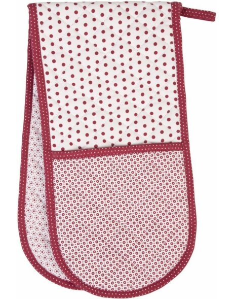 Double Oven Glove Dotted red