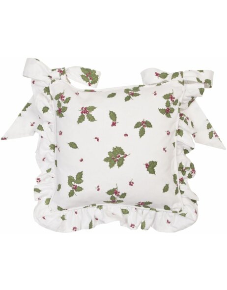 Chair cushions with frills Holly Leaves 40x40 cm