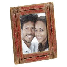 Wooden photo frame Dupla 15x20 cm red - natural