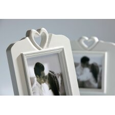 Wooden photo frame 13x18 cm white White Heart