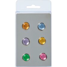 Magneti 6 pezzi colorati semicircolari