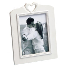 Wooden photo frame 15x20 cm white White Heart