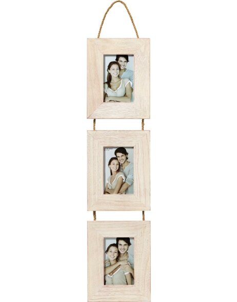 Galer&iacute;a de madera Limmerick IV blanco 3 fotos 10x15 cm