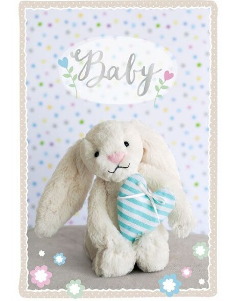 ARTEBENE card birth bunny with heart