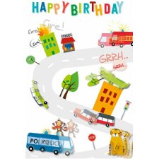 ARTEBENE card lenticular Birthday Cars