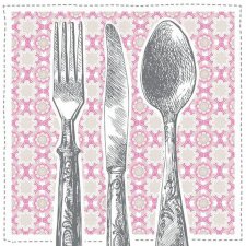 ARTEBENE napkins cutlery Stahlstich pink 33x33 cm